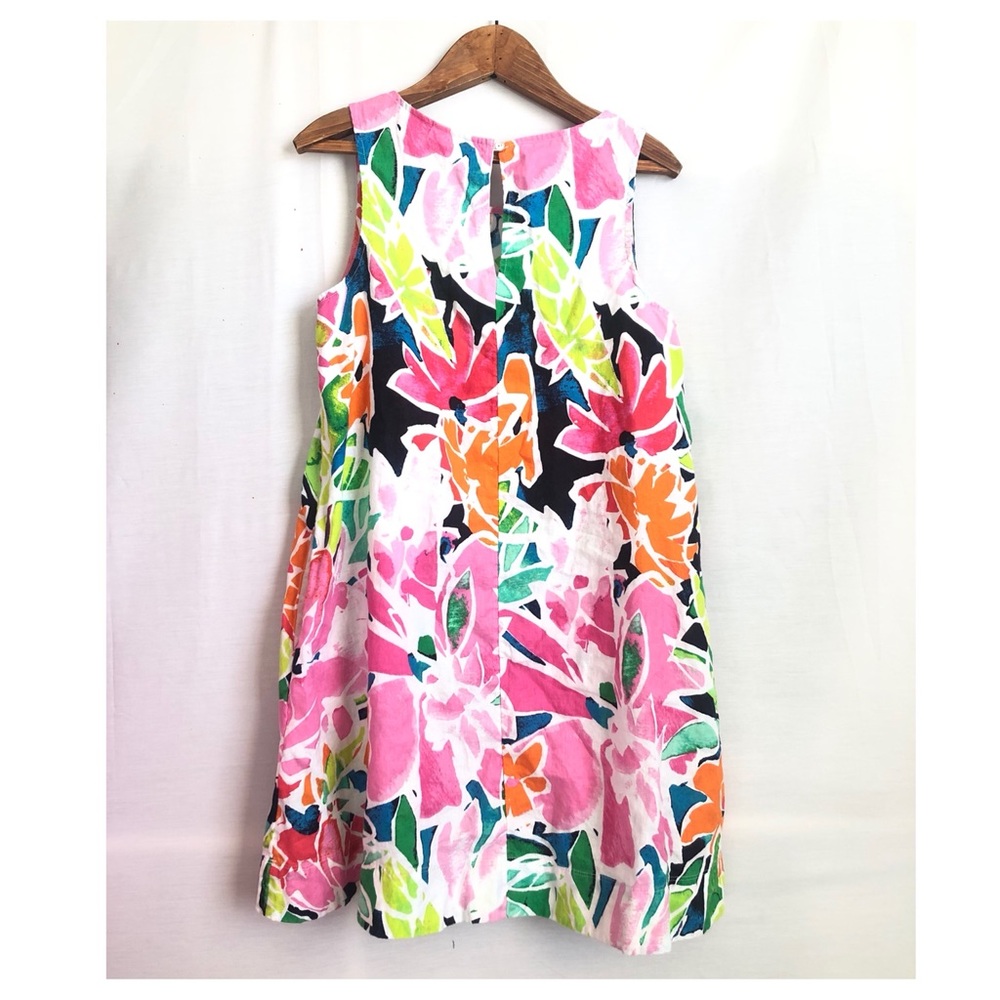 {Cynthia Rowley} Tropical Floral A-line Pocket Linen Mini Dress - Picture 3 of 6